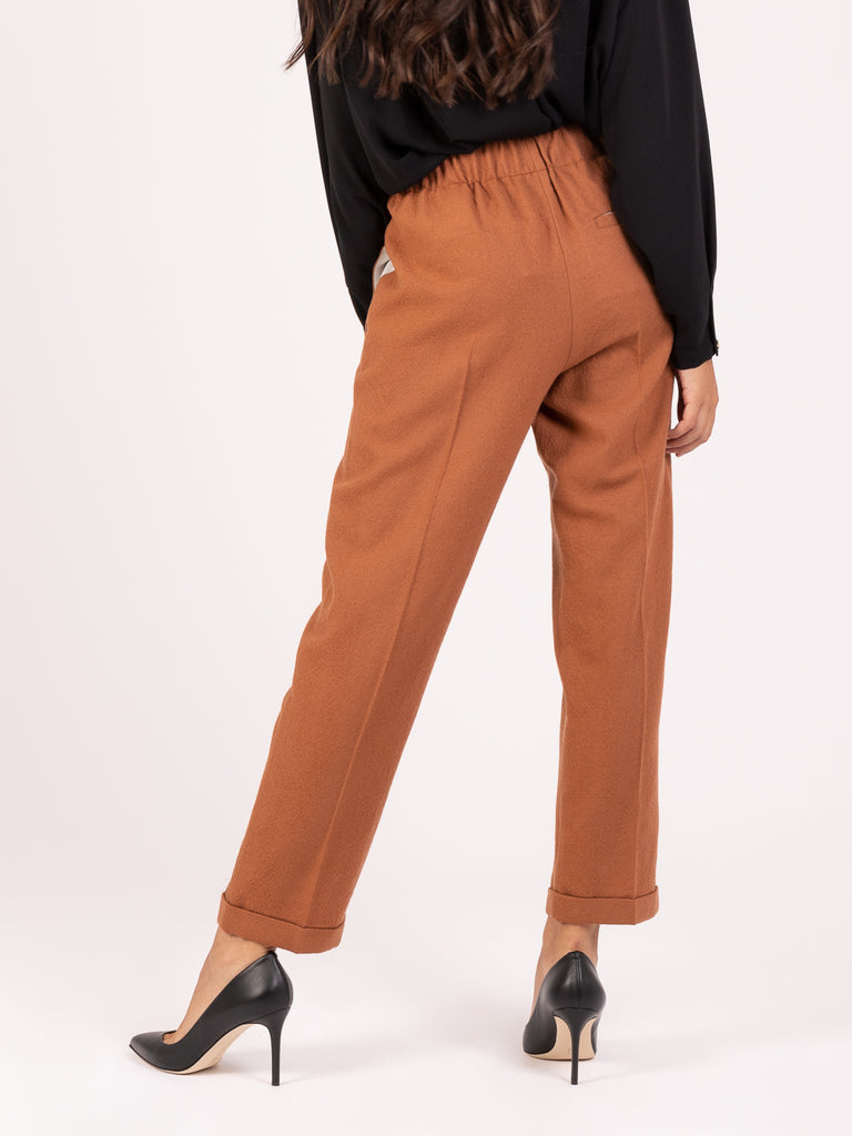 ALYSI - Pantaloni wool soft cannella