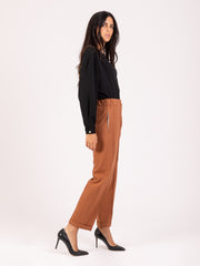 ALYSI - Pantaloni wool soft cannella