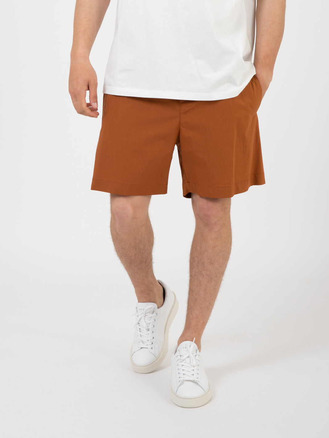 Tobacco cotton Bermuda shorts