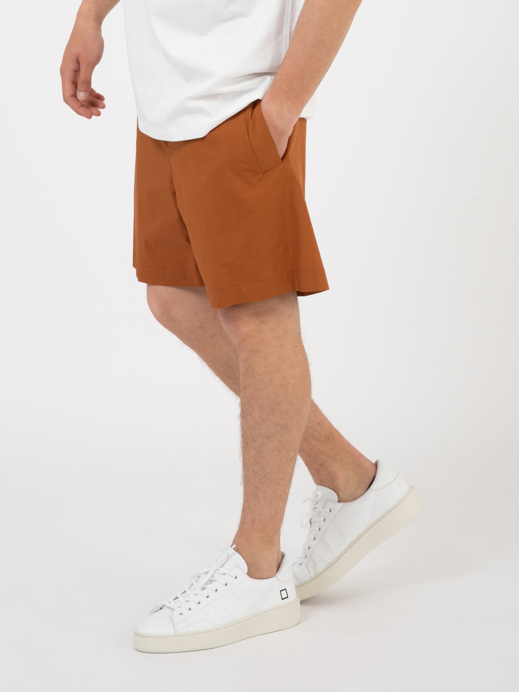 Tobacco cotton Bermuda shorts