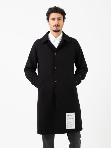 Cappotto classico nero misto lana
