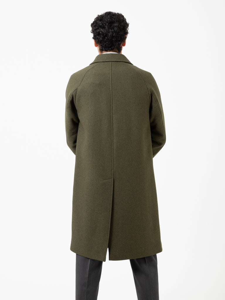 AMARANTO - Cappotto classico verde militare misto lana