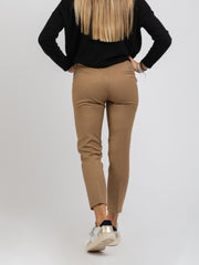 ANNA MOLINARI - Pantaloni slim eleganti cammello
