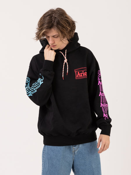 Felpa hoodie Column black