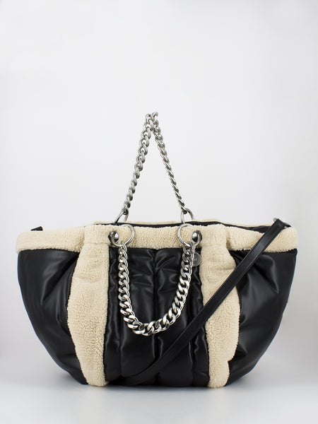 Puffy Tracy tote nero / panna