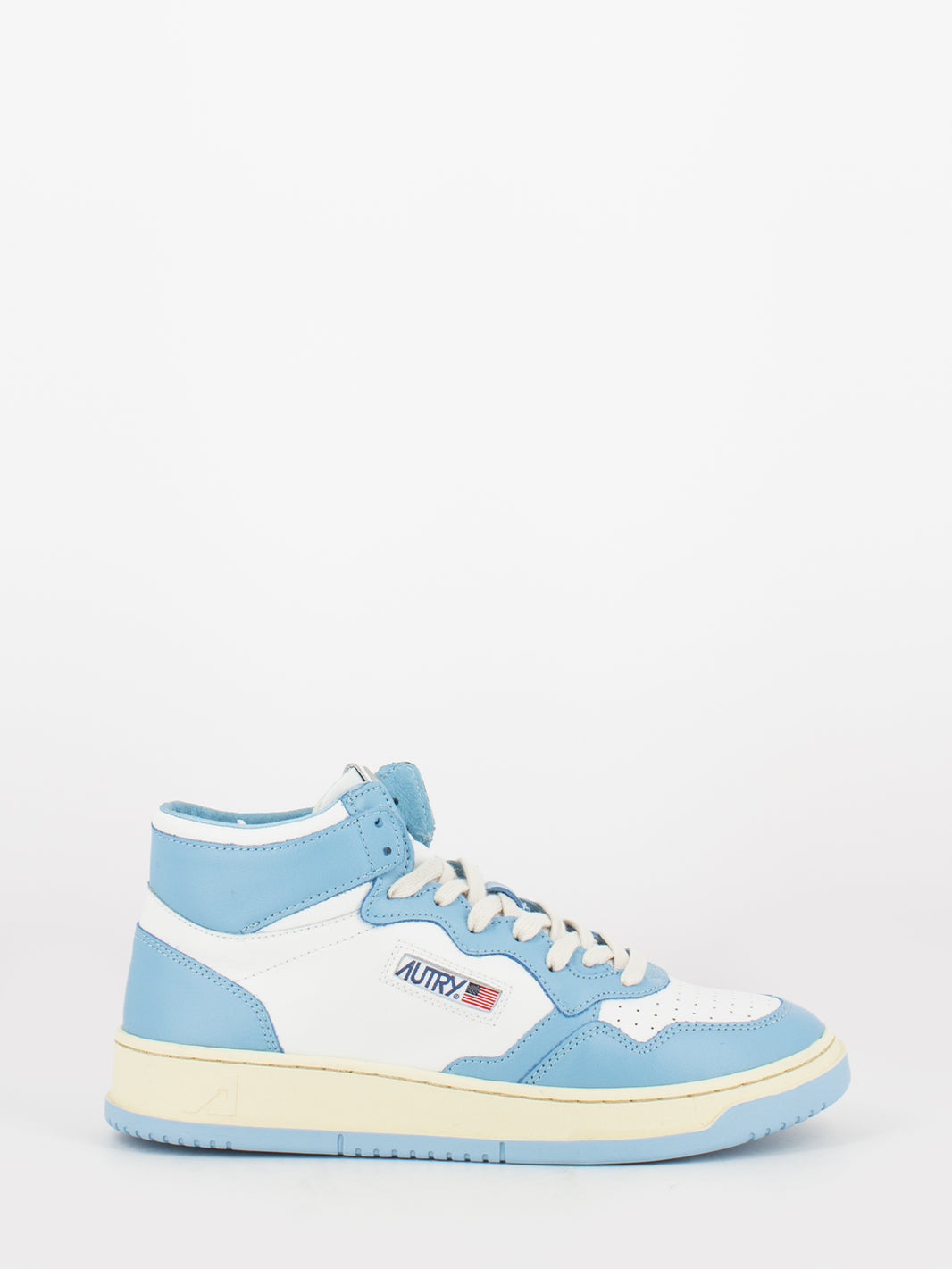 01 mid pelle / pelle bianco / azzurro