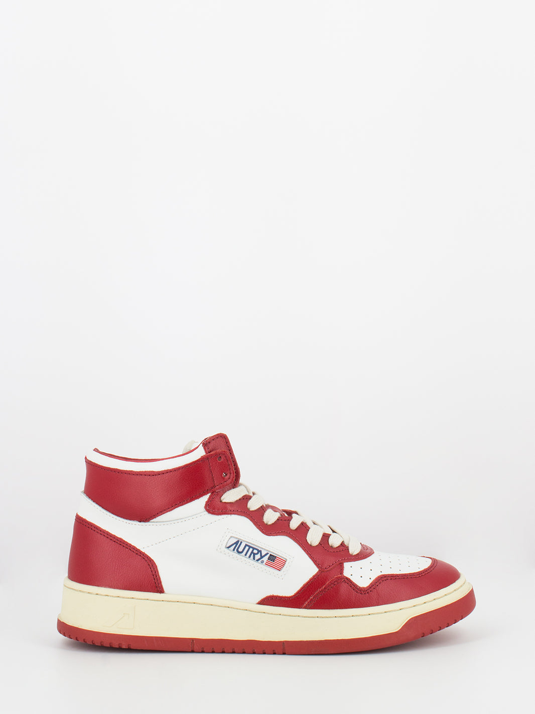 01 mid pelle / pelle bianco / rosso