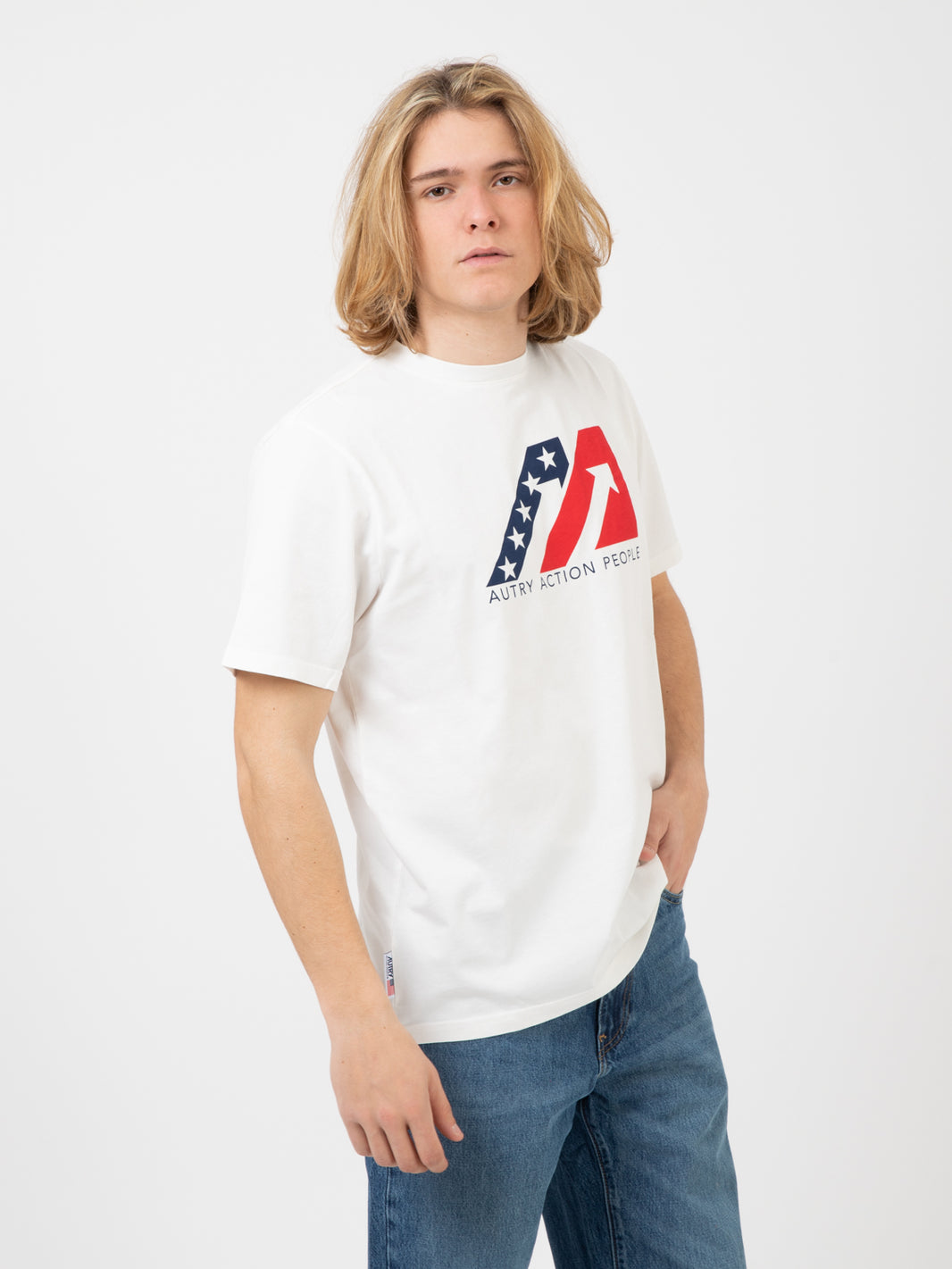 Iconic T-shirt with logo and arrow print white