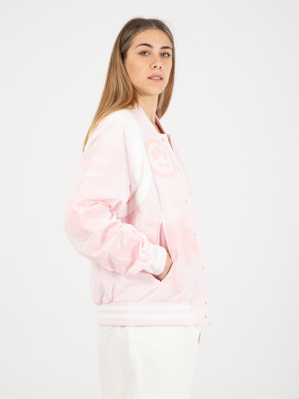 Bomber jacket nylon light pink