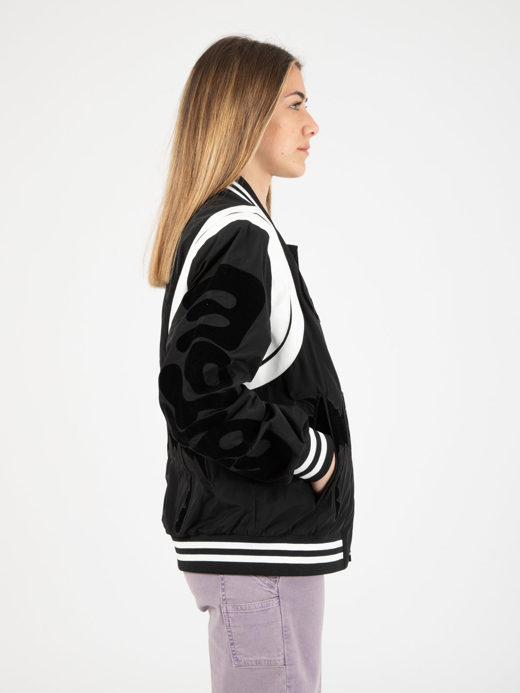 Bomber jacket nylon nero