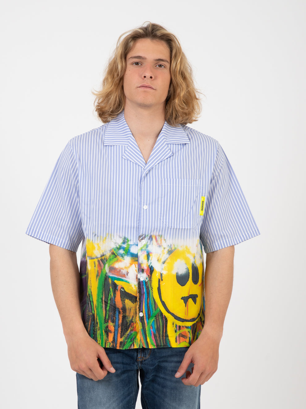 Camicia manica corta popeline fantasia
