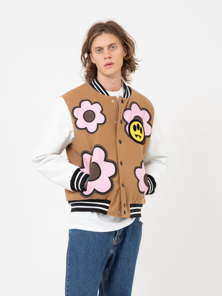 BARROW - College jacket fango con fiori