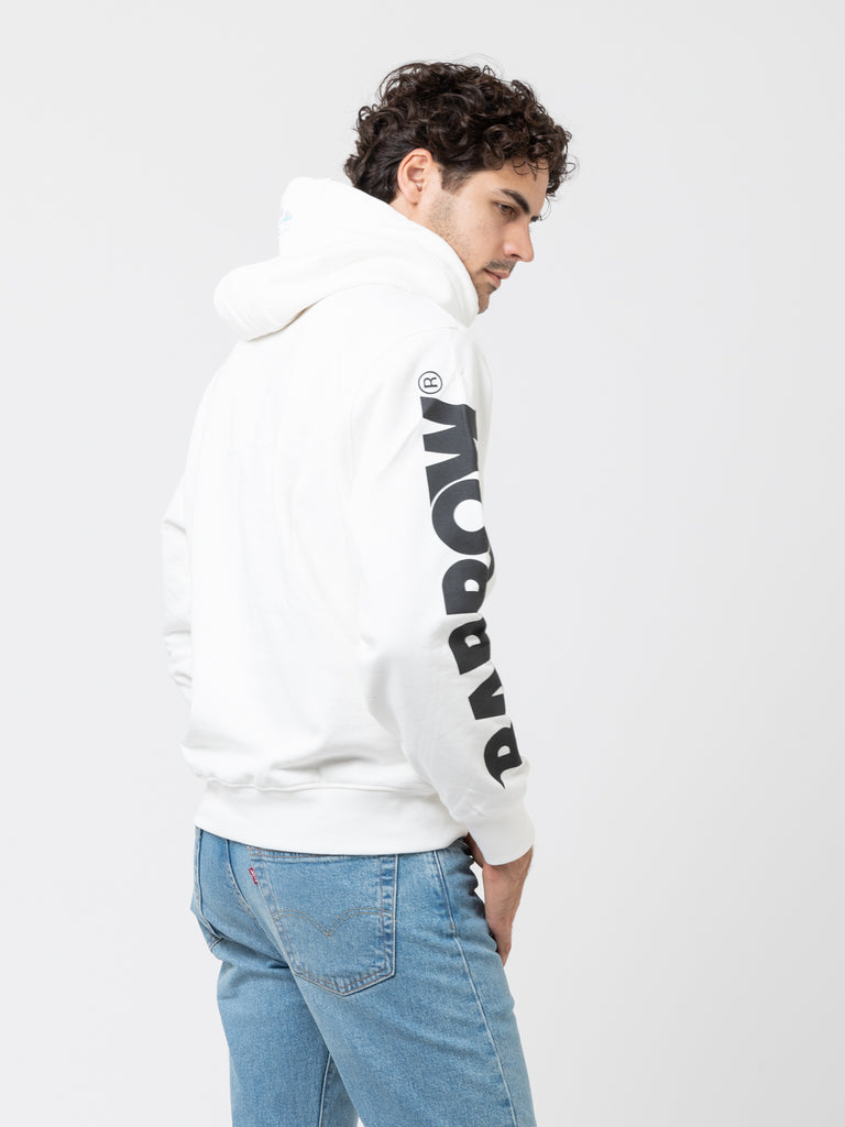 BARROW - Felpa hoodie classic off white