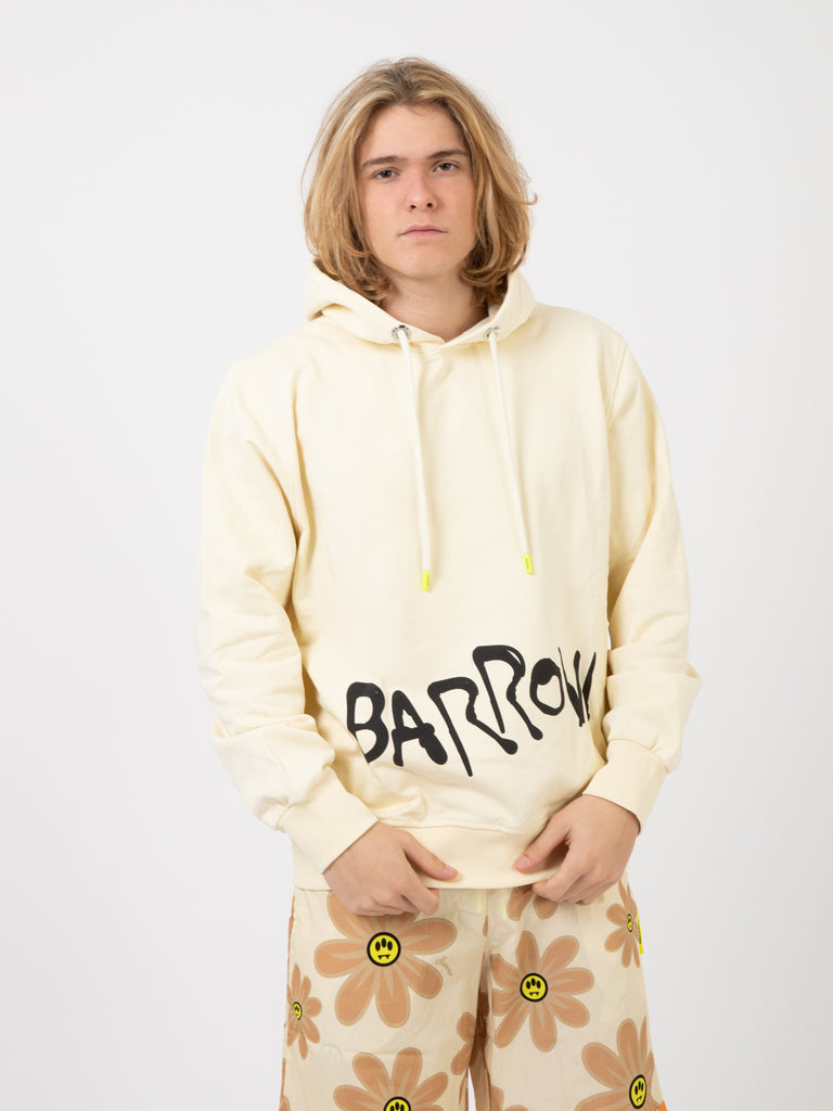 BARROW - Felpa hoodie con stampa teddy butter