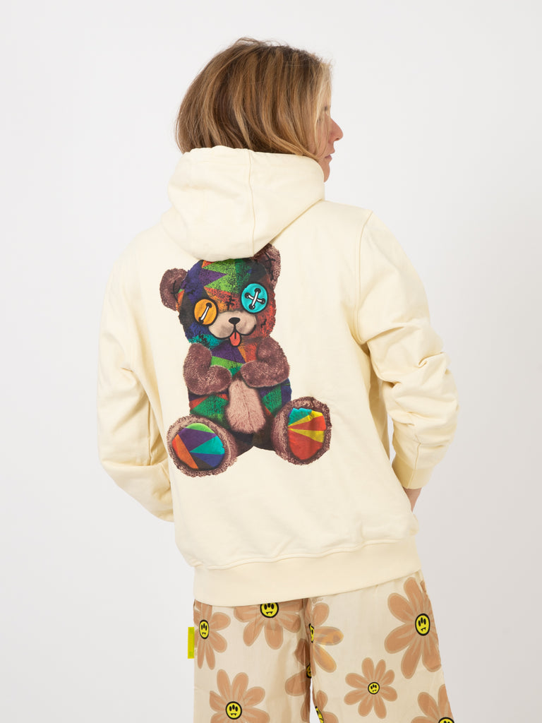 BARROW - Felpa hoodie con stampa teddy butter