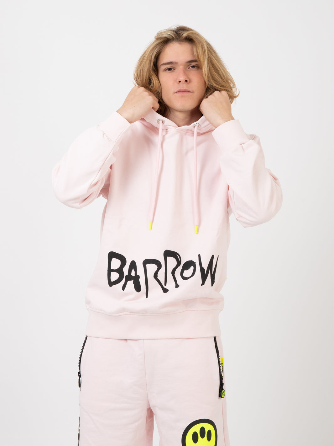 Felpa hoodie con stampa teddy light pink