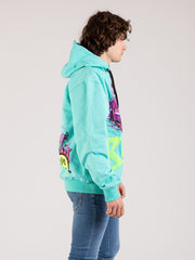 BARROW - Felpa hoodie Glitter tiffany