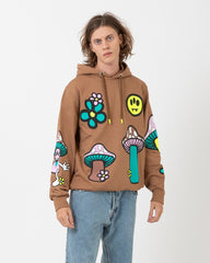 BARROW - Felpa hoodie mushrooms fango