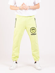 BARROW - Joggers Smile lime fluo in cotone