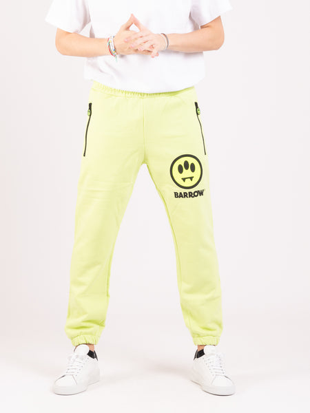 Joggers Smile lime fluo in cotone