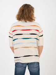 BARROW - Polo shirt righe colorate beige