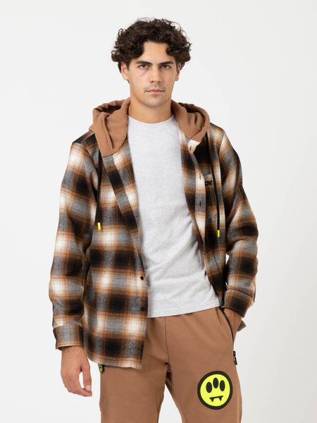 Sovracamicia hoodie flannel a quadri