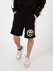 BARROW - Sweatshorts con bande ricamate neri