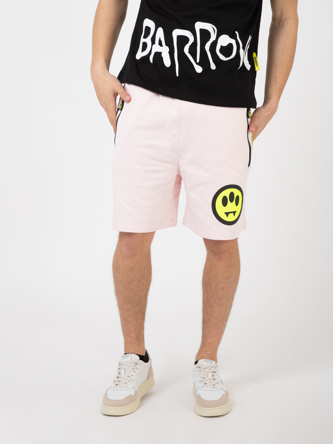 Sweatshorts tirazip smile light pink
