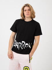 BARROW - T-shirt jersey con stampa teddy nera