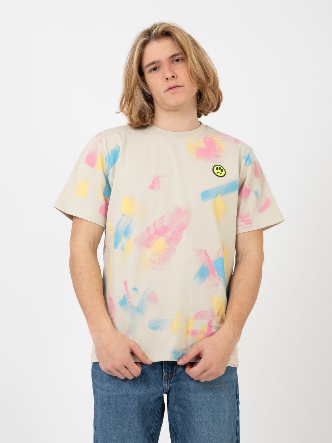 T-shirt jersey effetto pennellato butter