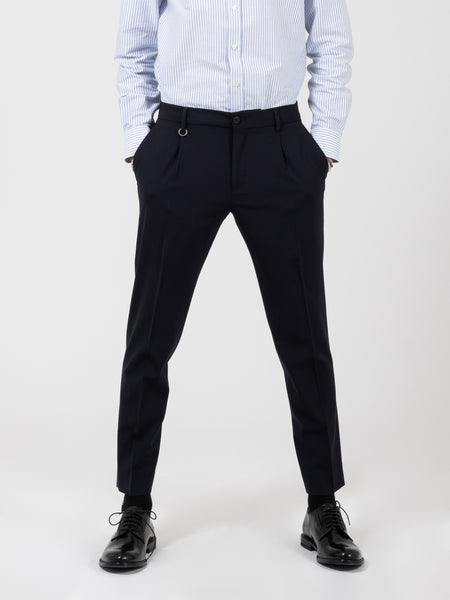 Pantaloni Riccardo con coulisse blu navy