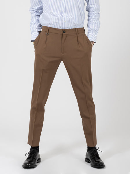 Pantaloni Riccardo con coulisse tabacco