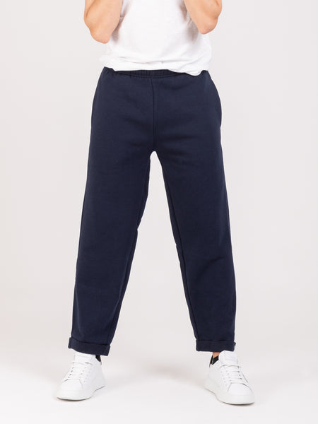 Joggers blu con risvolto