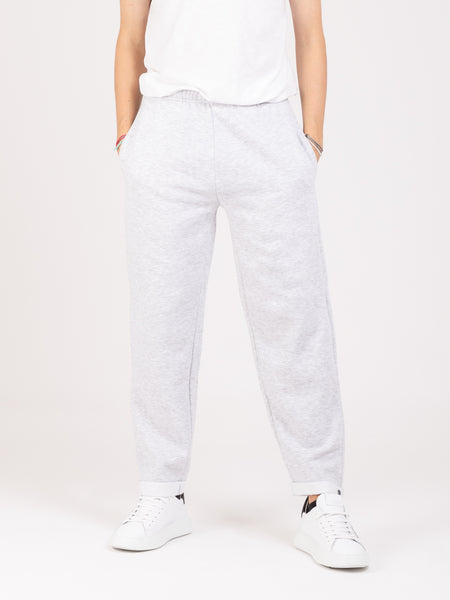 Joggers grigio chiaro con risvolto