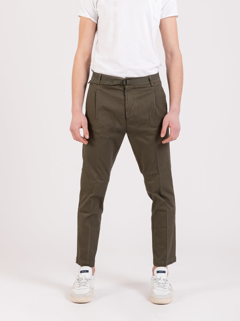 BEAUCOUP - Pantalone in cotone verde militare