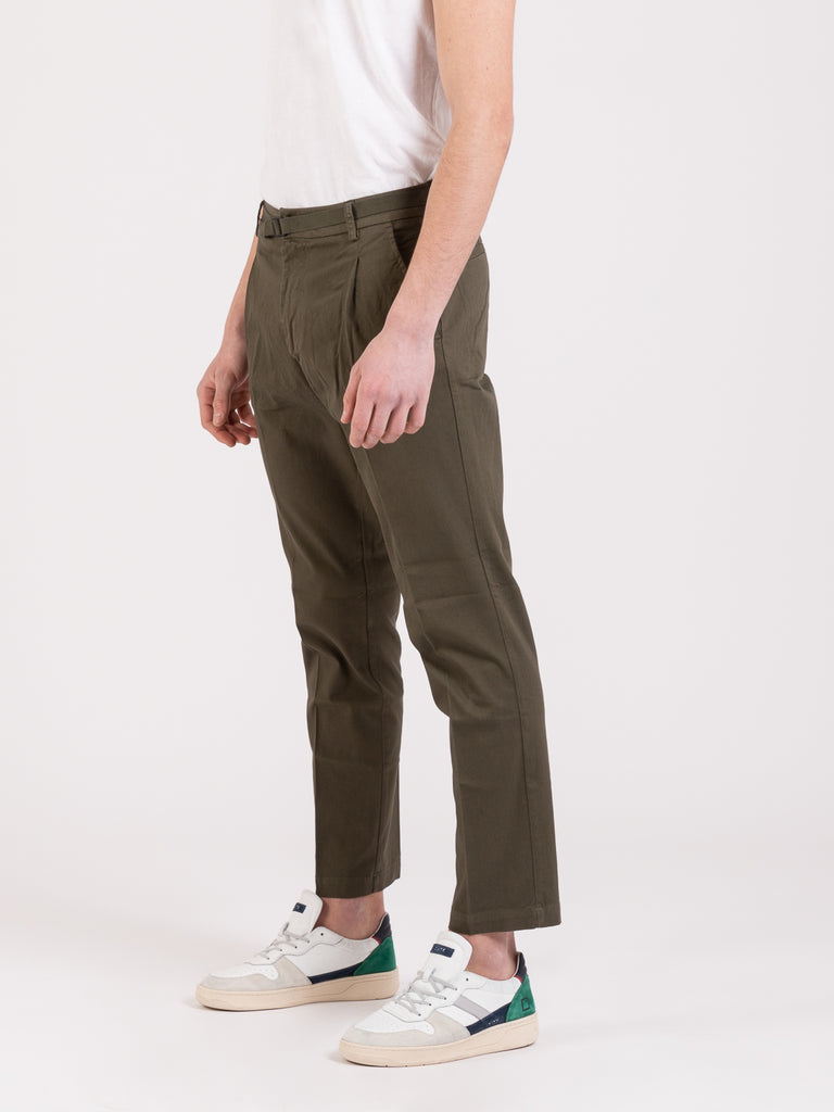 BEAUCOUP - Pantalone in cotone verde militare