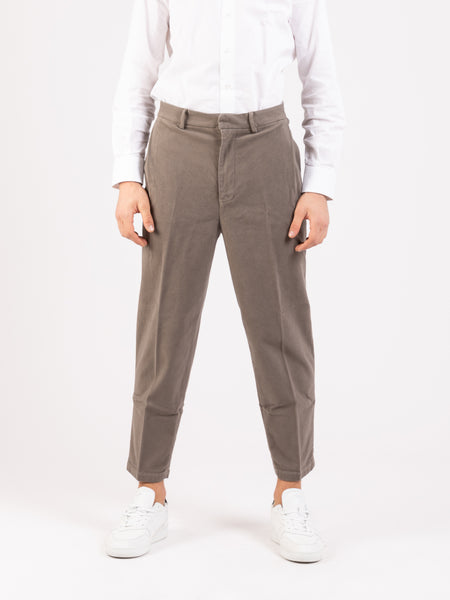 Pantaloni in velluto di cotone mastice