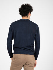 BELLWOOD - Maglia girocollo old 7 fili blu scuro