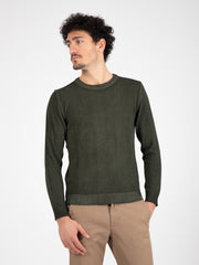 BELLWOOD - Maglia girocollo old 7 fili verde militare