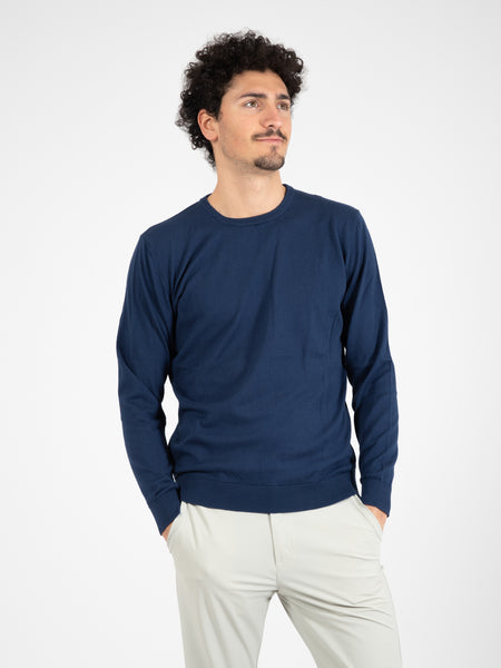 Maglione girocollo classico blu chiaro