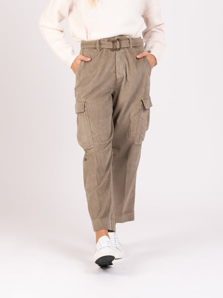 Pantaloni cargo corduroy dyed unito fune