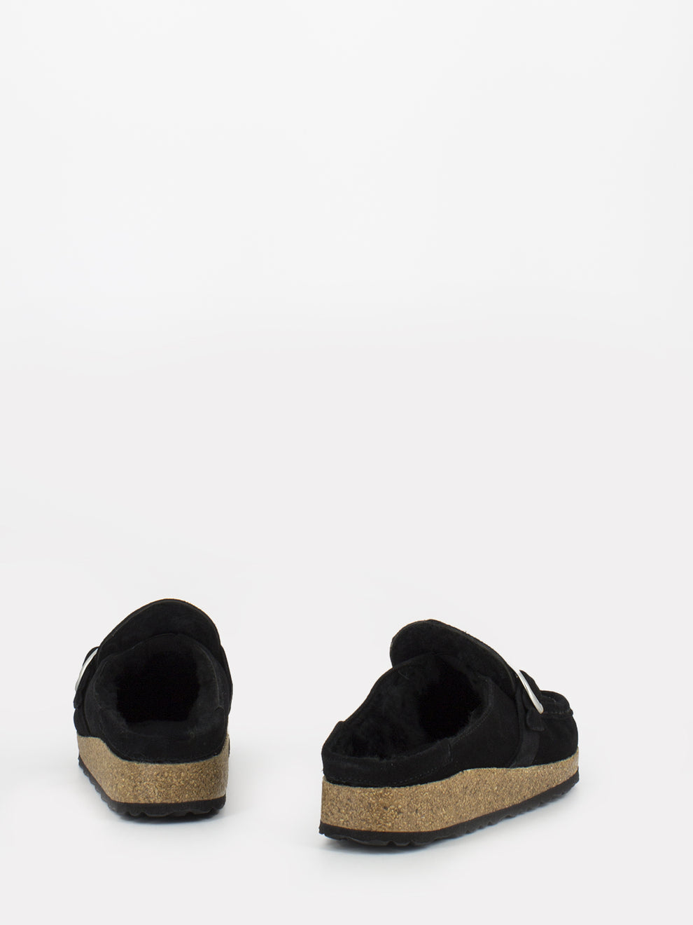 Buckley Shearling black slippers