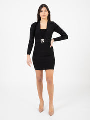 BLUGIRL - Abito maglia con fibbia logo nero