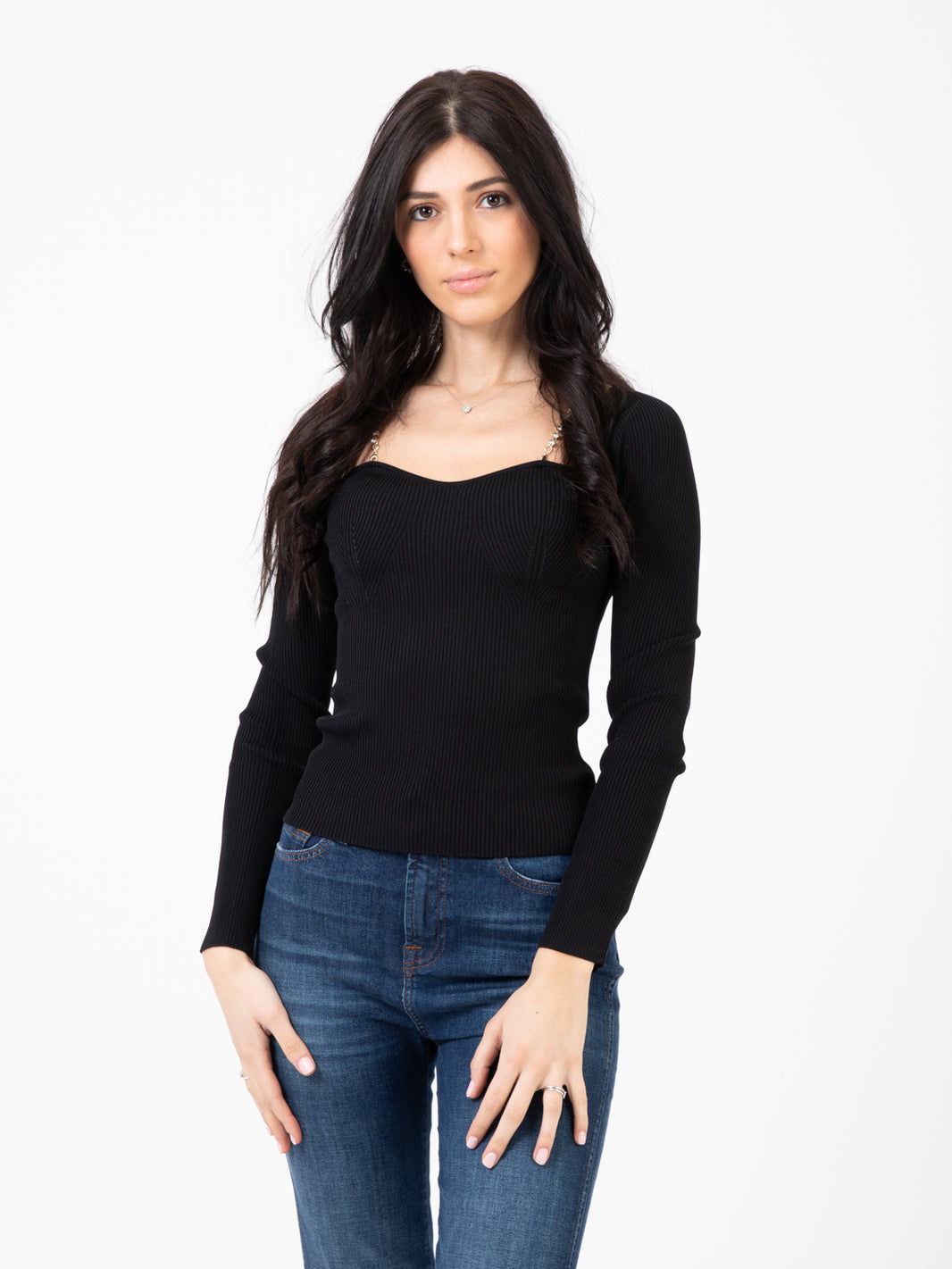 Black long sleeve top