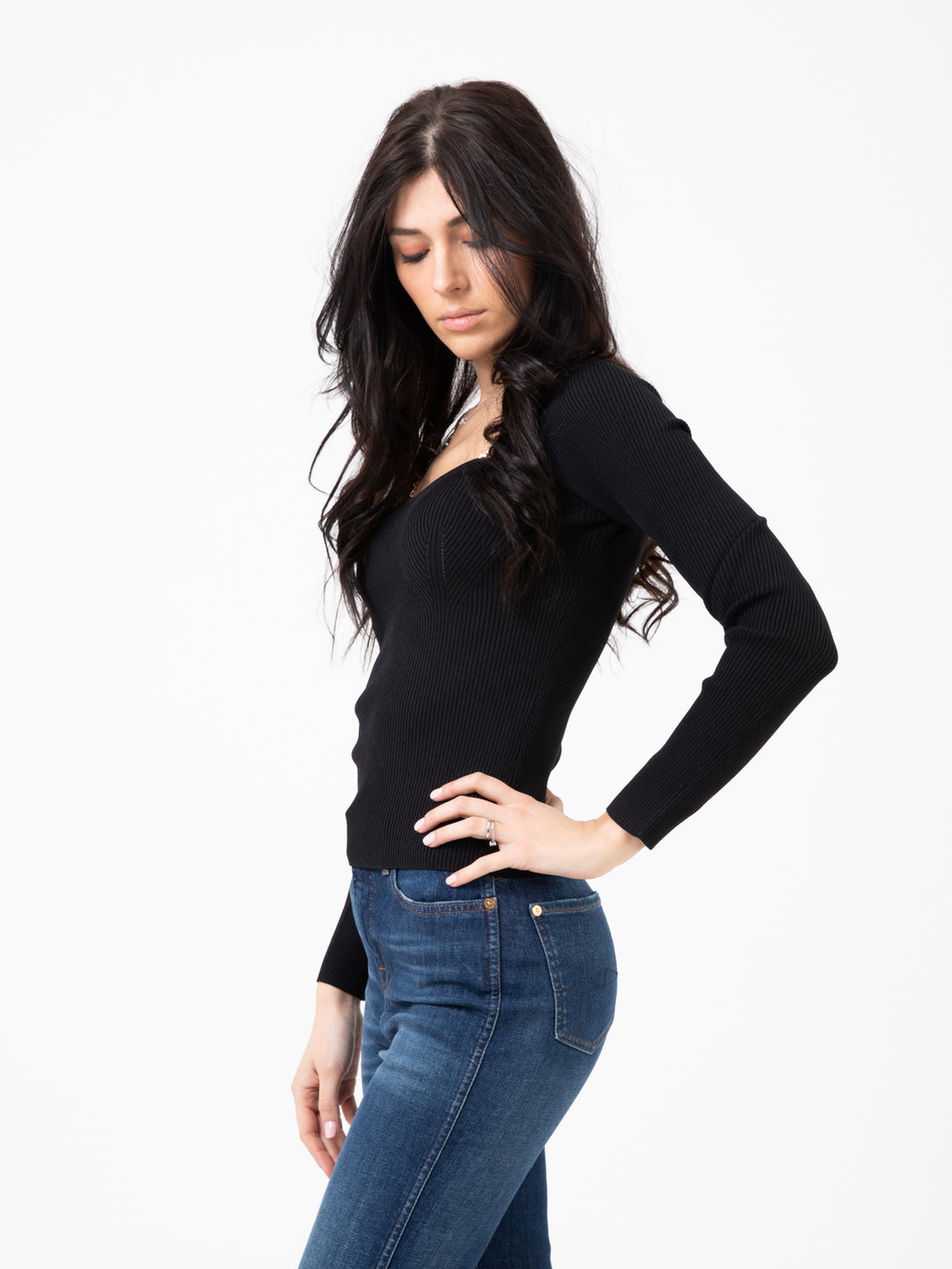 Black long sleeve top