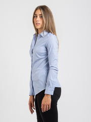 BORSA - Camicia a microrighe azzurro / bianco