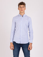 BORSA - Camicia oxford righe azzurro / bianco