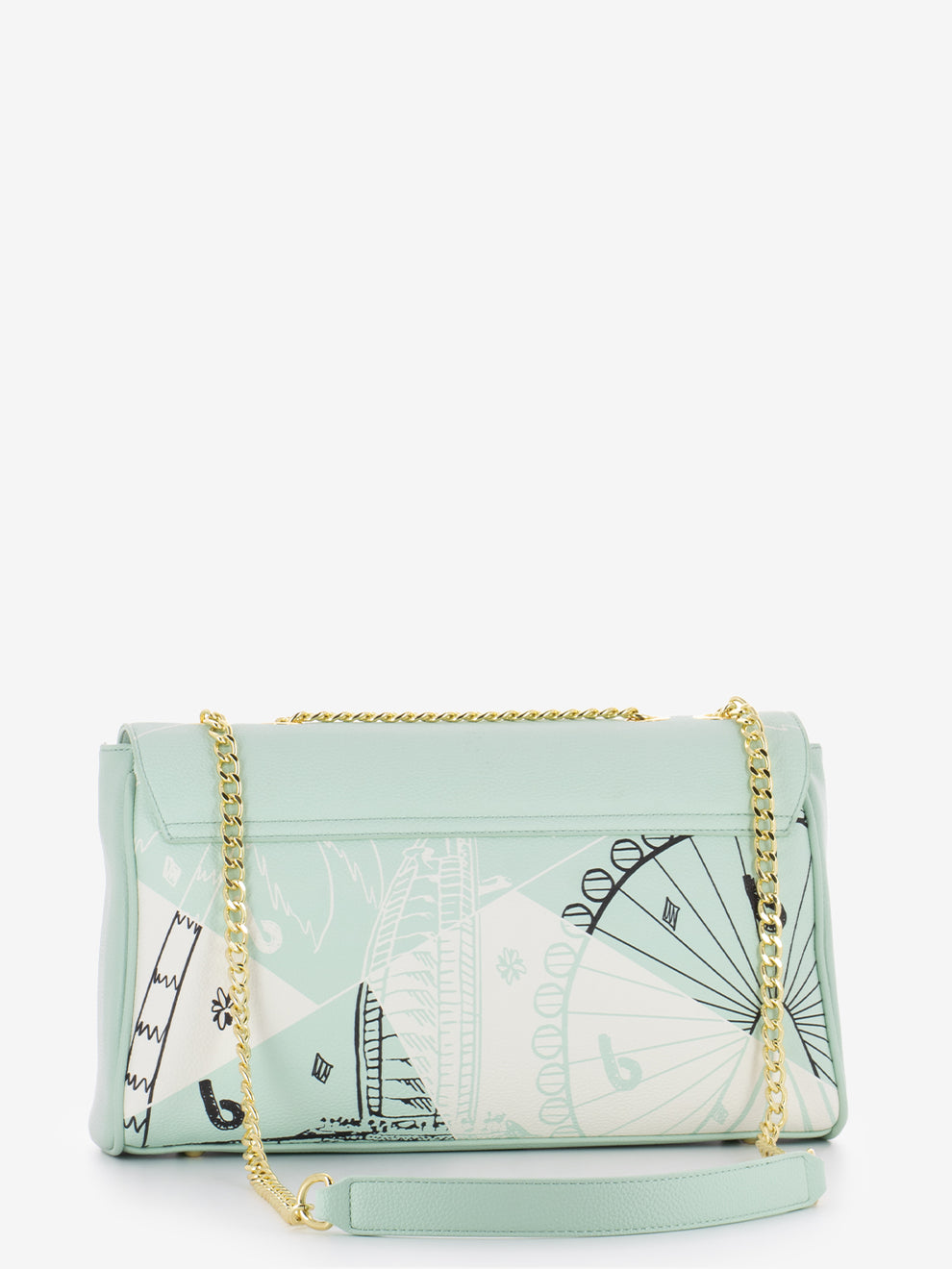 Borsa a spalla Cartoline verde