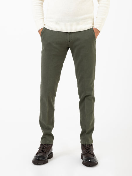 Pantaloni BG05 in cotone lavorato verde