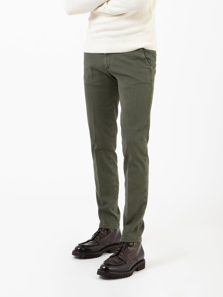 BRIGLIA 1949 - Pantaloni BG05 in cotone lavorato verde